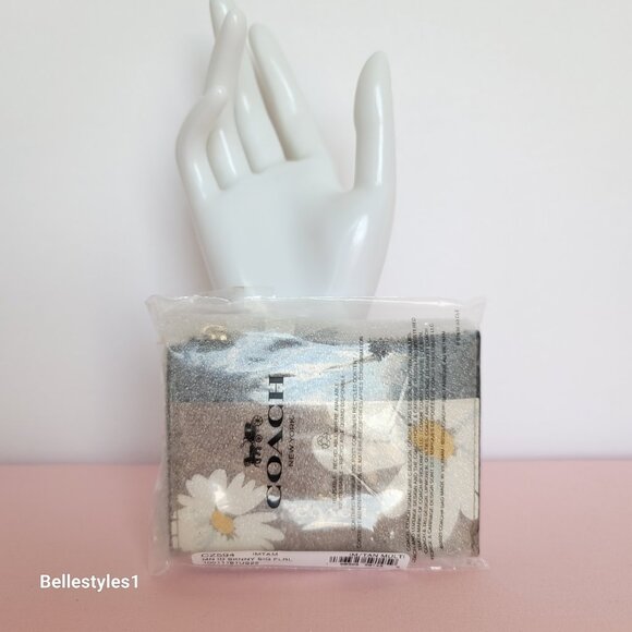 COACH Mini Skinny ID Case In Signature Canvas With Floral Print- Tan Multi🎈⭐ - Picture 15 of 15